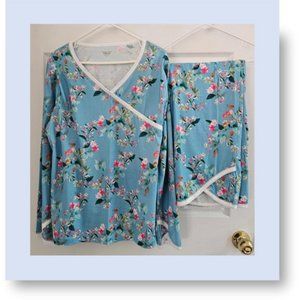 GARNET HILL Asian Wrap Organic-Cotton Pajamas XL